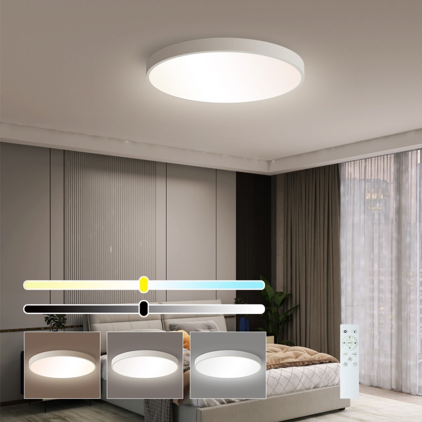 Immax NEO 07252L - LED Stmívatelné stropní svítidlo NEO LITE SEMPLICI LED/48W/230V 3000-6000K pr. 50 cm Wi-Fi Tuya bílá + dálkové ovládání