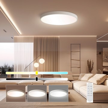 Immax NEO 07253L - LED Stmívatelné stropní svítidlo NEO LITE SEMPLICI LED/60W/230V 3000-6000K Wi-Fi Tuya bílá + dálkové ovládání