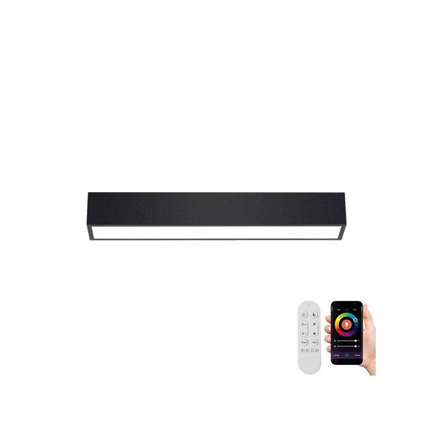 Immax NEO 07254L - LED Stmívatelné stropní svítidlo NEO LITE LUNGO LED/20W/230V 3000-6000K Wi-Fi Tuya černá + dálkové ovládání