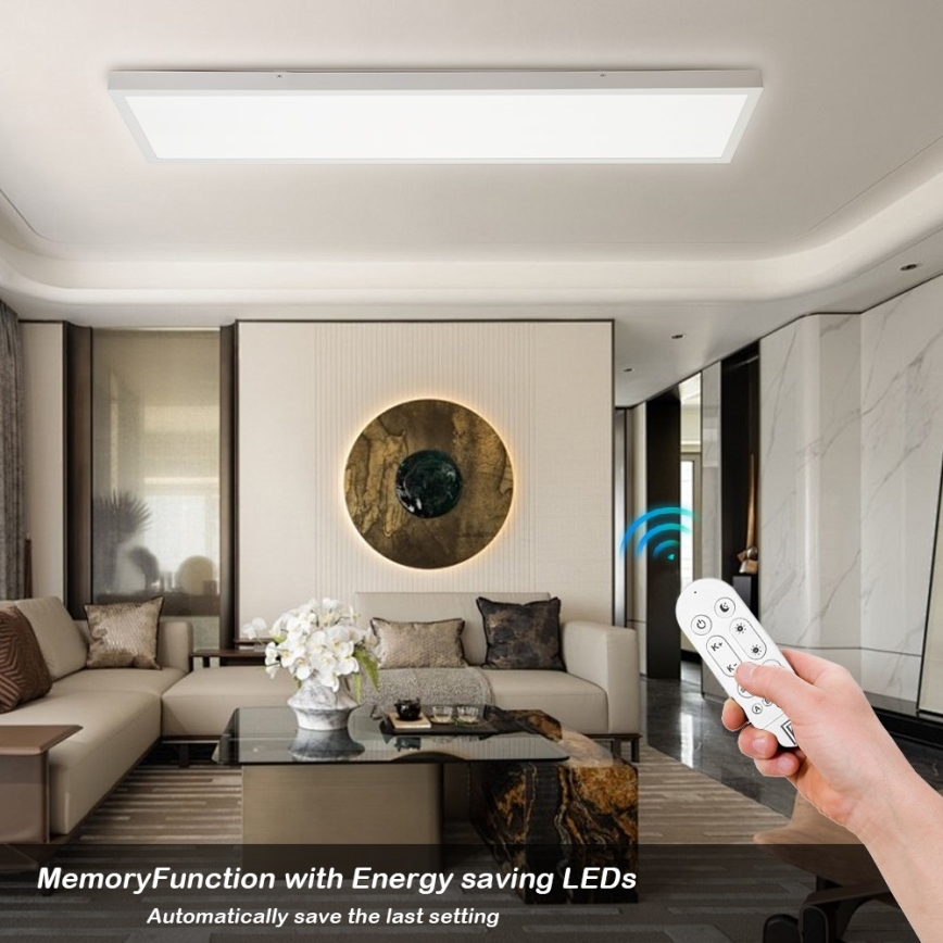 Immax NEO 07276L - LED Stmívatelné koupelnové stropní svítidlo NEO LITE FRAME LED/50W/230V IP44 Wi-Fi Tuya + dálkové ovládání bílá