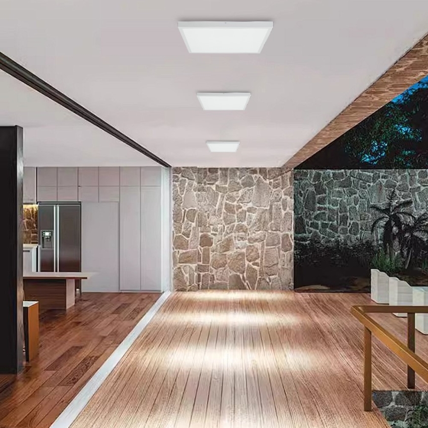 Immax NEO 07277L - LED Stmívatelné koupelnové stropní svítidlo NEO LITE FRAME LED/50W/230V IP44 Wi-Fi Tuya +dálkové ovládání bílá