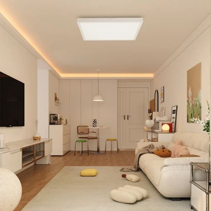 Immax NEO 07277L - LED Stmívatelné koupelnové stropní svítidlo NEO LITE FRAME LED/50W/230V IP44 Wi-Fi Tuya +dálkové ovládání bílá