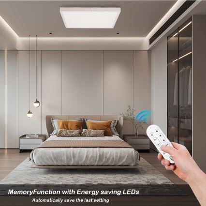 Immax NEO 07277L - LED Stmívatelné koupelnové stropní svítidlo NEO LITE FRAME LED/50W/230V IP44 Wi-Fi Tuya +dálkové ovládání bílá