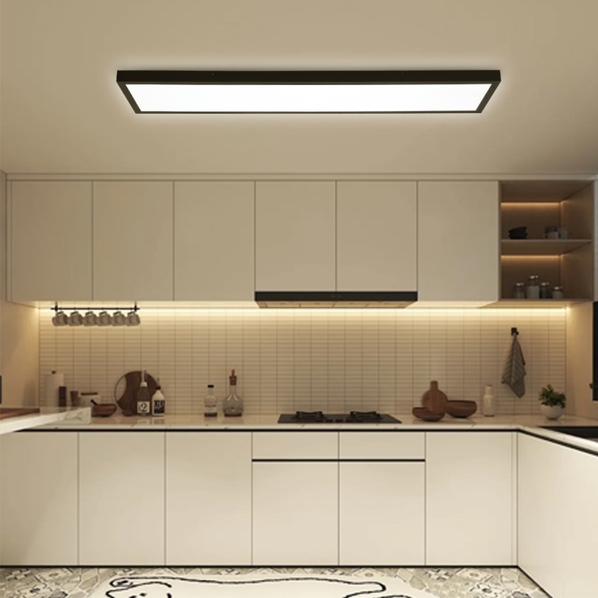 Immax NEO 07278L - LED Stmívatelné koupelnové stropní svítidlo NEO LITE FRAME LED/50W/230V IP44 Wi-Fi Tuya + dálkové ovládání černá