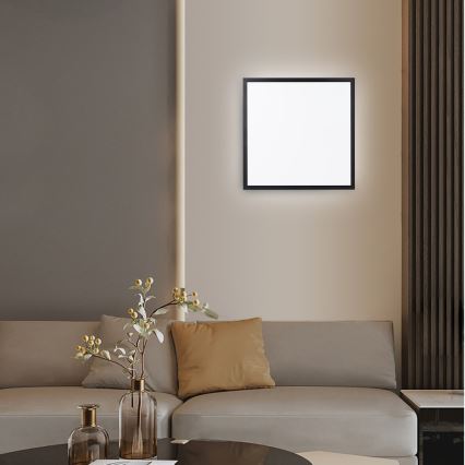 Immax NEO 07279L - LED Stmívatelné koupelnové stropní svítidlo NEO LITE FRAME LED/50W/230V IP44 Wi-Fi Tuya + dálkové ovládání černá