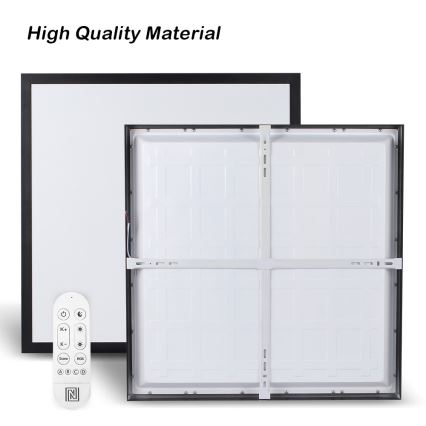 Immax NEO 07279L - LED Stmívatelné koupelnové stropní svítidlo NEO LITE FRAME LED/50W/230V IP44 Wi-Fi Tuya + dálkové ovládání černá