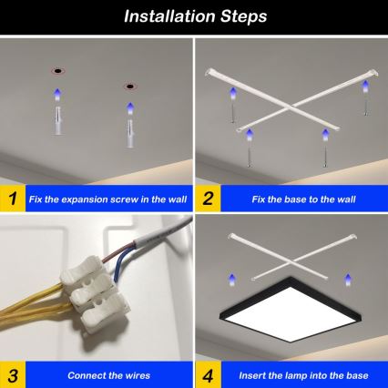 Immax NEO 07279L - LED Stmívatelné koupelnové stropní svítidlo NEO LITE FRAME LED/50W/230V IP44 Wi-Fi Tuya + dálkové ovládání černá