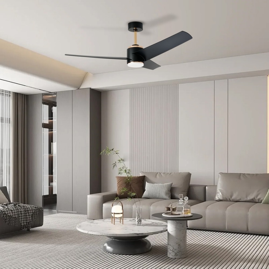 Immax NEO 07280L - LED Stmívatelný stropní ventilátor BEAUTY LED/18W/230V Wi-Fi Tuya černá + dálkové ovládání