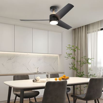 Immax NEO 07280L - LED Stmívatelný stropní ventilátor BEAUTY LED/18W/230V Wi-Fi Tuya černá + dálkové ovládání