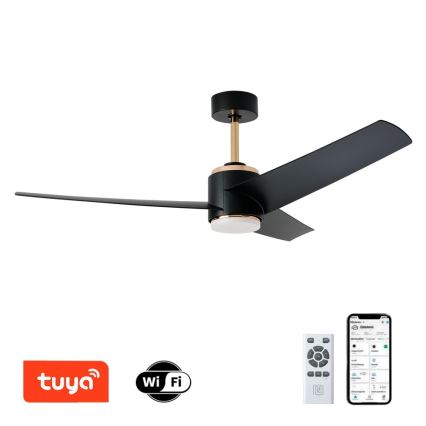 Immax NEO 07280L - LED Stmívatelný stropní ventilátor BEAUTY LED/18W/230V Wi-Fi Tuya černá + dálkové ovládání