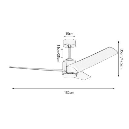 Immax NEO 07280L - LED Stmívatelný stropní ventilátor BEAUTY LED/18W/230V Wi-Fi Tuya černá + dálkové ovládání