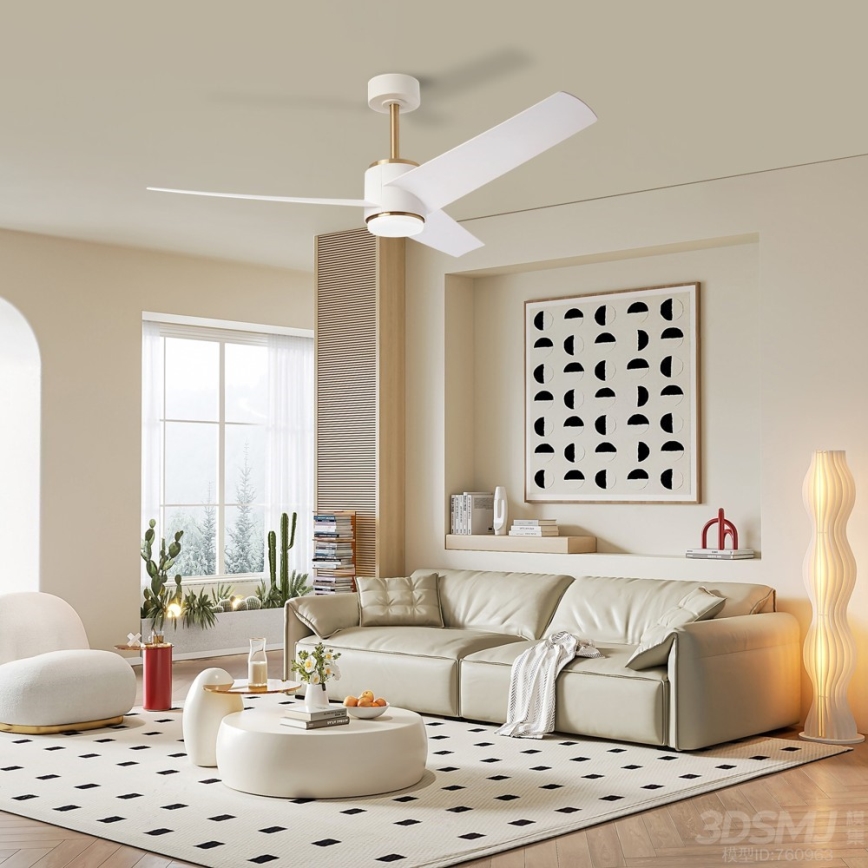 Immax NEO 07281L - LED+CCT Stmívatelný stropní ventilátor BEAUTY LED/18W/230V 3000/4000/6000K Wi-Fi Tuya + dálkové ovládání