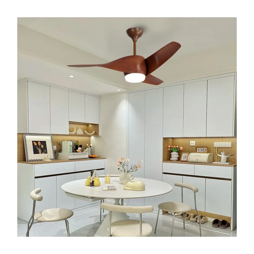 Immax NEO 07286L - LED Stmívatelný stropní ventilátor WAVE LED/18W/230V Wi-Fi Tuya hnědá + dálkové ovládání