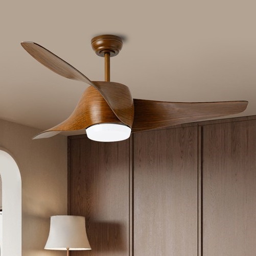 Immax NEO 07286L - LED Stmívatelný stropní ventilátor WAVE LED/18W/230V Wi-Fi Tuya hnědá pr. 132 cm + dálkové ovládání