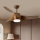 Immax NEO 07286L - LED Stmívatelný stropní ventilátor WAVE LED/18W/230V Wi-Fi Tuya hnědá pr. 132 cm + dálkové ovládání