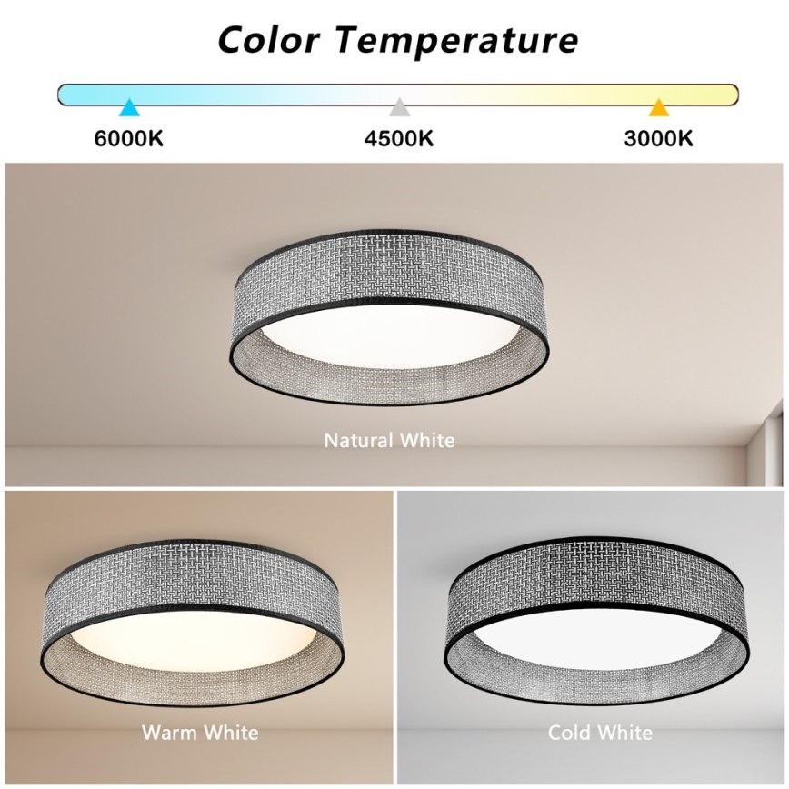 Immax NEO 07287L - LED+CCT Stmívatelné stropní svítidlo LONA LED/36W/230V 3000-6000K Wi-Fi Tuya pr. 45,5 cm+ dálkové ovládání