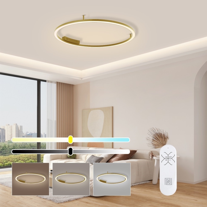 Immax NEO 07291-80G - LED+CCT Stmívatelné stropní svítidlo FINO LED/55W/230V 2700-6500K Tuya pr. 80 cm + dálkové ovládání