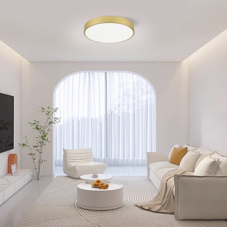 Immax NEO 07292L - LED Stmívatelné stropní svítidlo NEO LITE SEMPLICI LED/36W/230V 3000-6000K pr. 40 cm Wi-Fi Tuya zlatá + dálkové ovládání