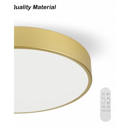 Immax NEO 07292L - LED Stmívatelné stropní svítidlo NEO LITE SEMPLICI LED/36W/230V 3000-6000K pr. 40 cm Wi-Fi Tuya zlatá + dálkové ovládání
