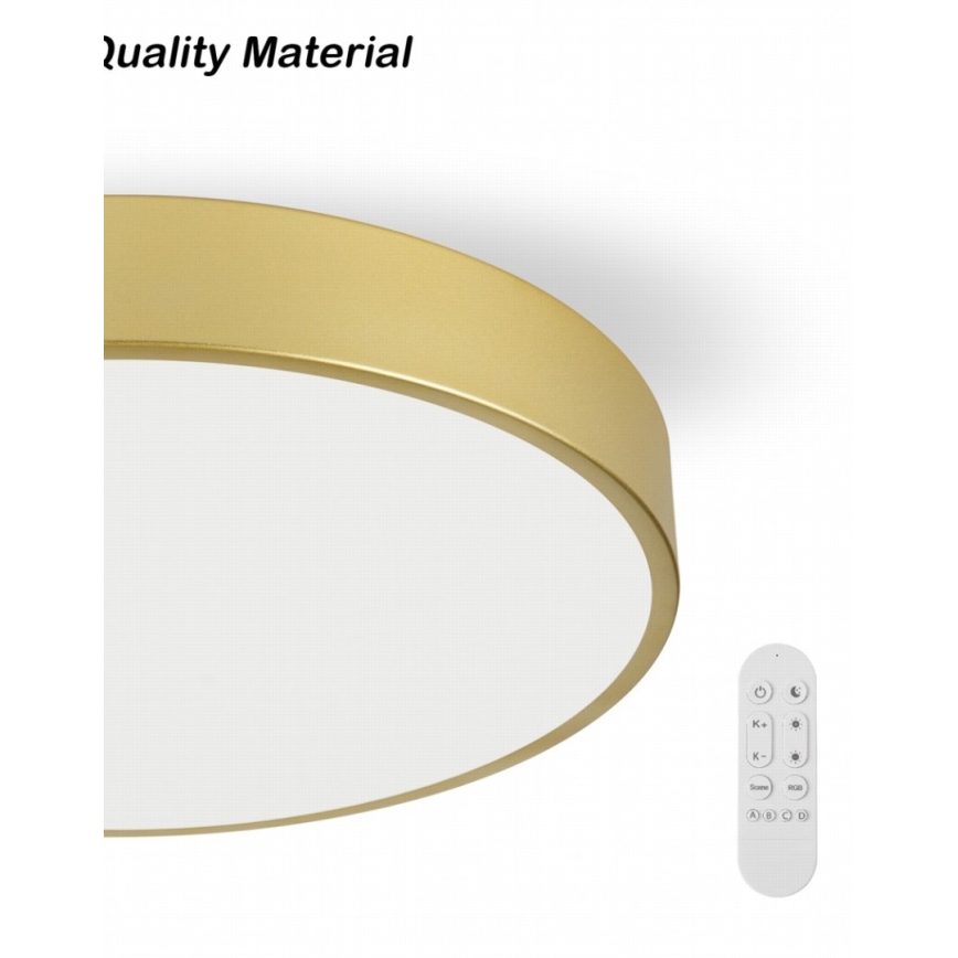 Immax NEO 07292L - LED Stmívatelné stropní svítidlo NEO LITE SEMPLICI LED/36W/230V 3000-6000K pr. 40 cm Wi-Fi Tuya zlatá + dálkové ovládání
