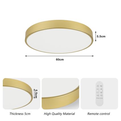 Immax NEO 07293L - LED+CCT Stmívatelné stropní svítidlo SEMPLICI LED/60W/230V 2700-6500K pr. 60 cm + dálkové ovládání