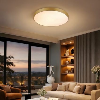 Immax NEO 07293L - LED Stmívatelné stropní svítidlo NEO LITE SEMPLICI LED/60W/230V 3000-6000K pr. 60 cm Wi-Fi Tuya zlatá + dálkové ovládání