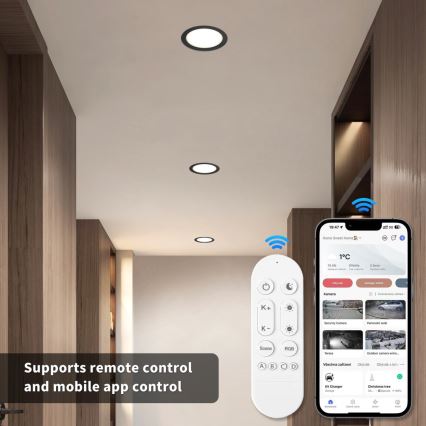 Immax NEO 07294L - LED Stmívatelné podhledové svítidlo DOWN LED/12W/230V Wi-Fi pr. 12 cm černá