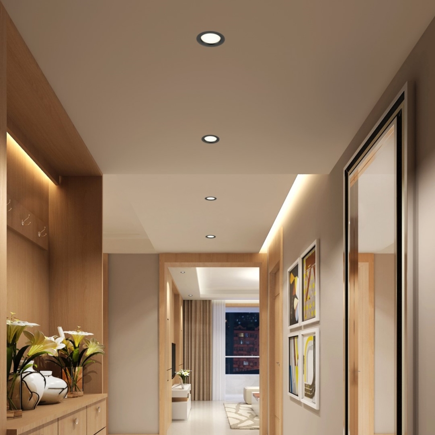 Immax NEO 07294L - LED Stmívatelné podhledové svítidlo DOWN LED/12W/230V Wi-Fi pr. 12 cm černá