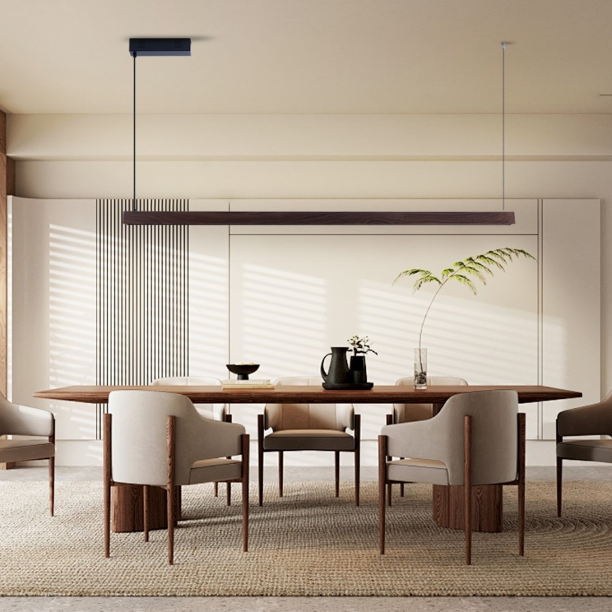 Immax NEO 07302L - LED Stmívatelný lustr na lanku MADEIRA LED/44W/230V Wi-Fi Tuya 202 cm ořech + dálkové ovládání