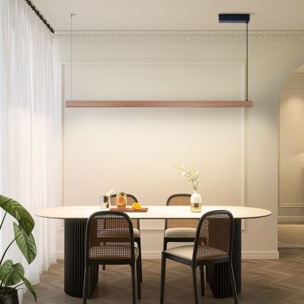 Immax NEO 07304L - LED Stmívatelný lustr na lanku MADEIRA LED/33W/230V Wi-Fi Tuya 152 cm dub + dálkové ovládání