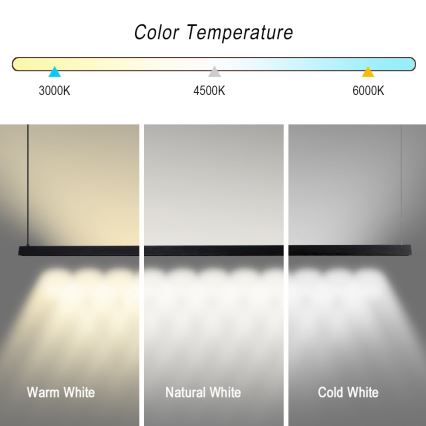 Immax NEO 07308L - LED Stmívatelný lustr na lanku MADEIRA LED/44W/230V Wi-Fi Tuya 202 cm černá + dálkové ovládání