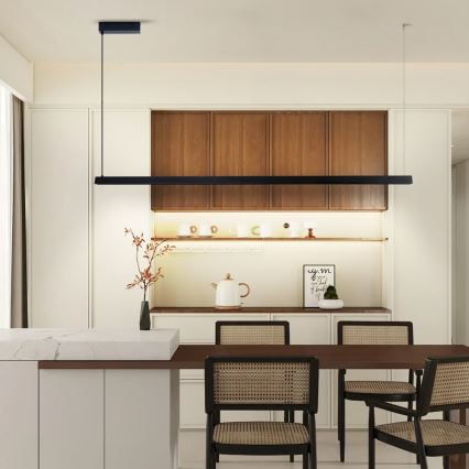 Immax NEO 07308L - LED Stmívatelný lustr na lanku MADEIRA LED/44W/230V Wi-Fi Tuya 202 cm černá + dálkové ovládání