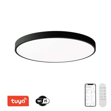 Immax NEO 07314L - LED Stmívatelné stropní svítidlo SEMPLICI LED/128W/230V pr. 100 cm Wi-Fi Tuya černá + dálkové ovládání