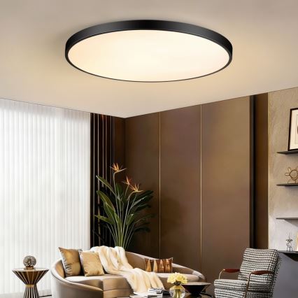 Immax NEO 07314L - LED Stmívatelné stropní svítidlo SEMPLICI LED/128W/230V pr. 100 cm Wi-Fi Tuya černá + dálkové ovládání