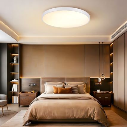 Immax NEO 07315L - LED Stmívatelné stropní svítidlo SEMPLICI LED/96W/230V pr. 80 cm Wi-Fi Tuya bílá + dálkové ovládání