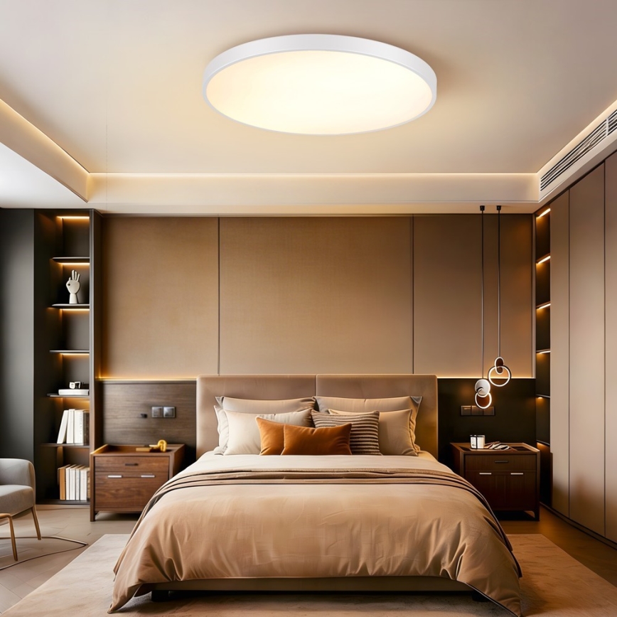 Immax NEO 07315L - LED Stmívatelné stropní svítidlo SEMPLICI LED/96W/230V pr. 80 cm Wi-Fi Tuya bílá + dálkové ovládání