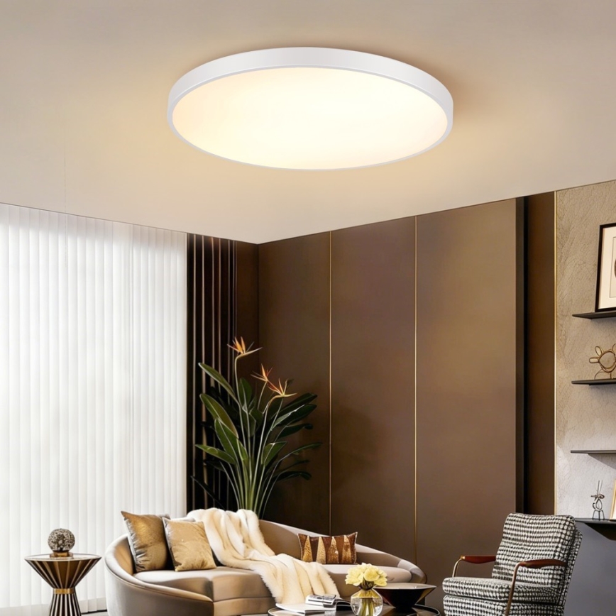 Immax NEO 07315L - LED Stmívatelné stropní svítidlo SEMPLICI LED/96W/230V pr. 80 cm Wi-Fi Tuya bílá + dálkové ovládání