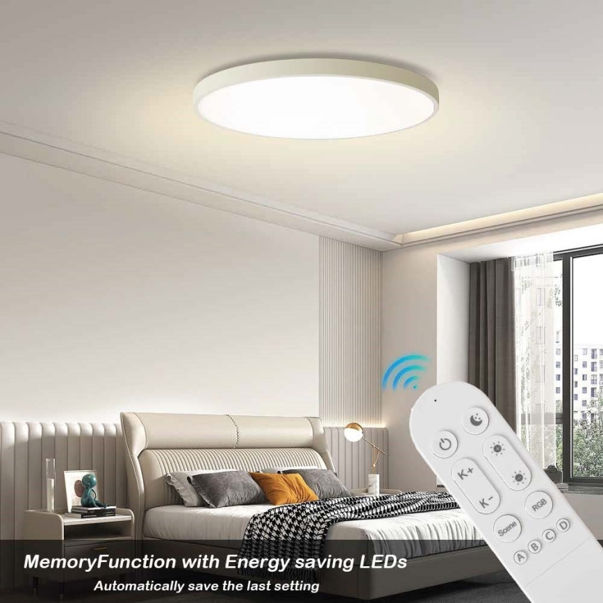 Immax NEO 07315L - LED Stmívatelné stropní svítidlo SEMPLICI LED/96W/230V pr. 80 cm Wi-Fi Tuya bílá + dálkové ovládání