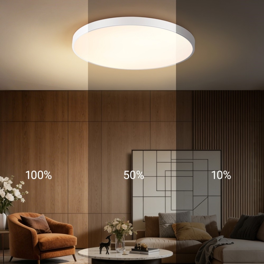 Immax NEO 07315L - LED Stmívatelné stropní svítidlo SEMPLICI LED/96W/230V pr. 80 cm Wi-Fi Tuya bílá + dálkové ovládání