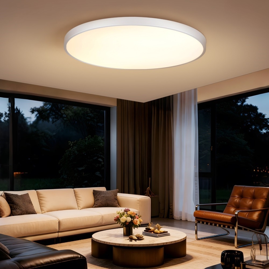 Immax NEO 07316L - LED Stmívatelné stropní svítidlo SEMPLICI LED/128W/230V pr. 100 cm Wi-Fi Tuya bílá + dálkové ovládání