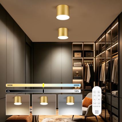 Immax NEO 07318L - LED Stmívatelné stropní svítidlo RONDATE LED/32W/230V pr. 16,5 cm Wi-Fi Tuya zlatá