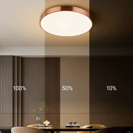 Immax NEO 07321L - LED Stmívatelné stropní svítidlo NEO LITE SEMPLICI LED/36W/230V pr. 40 cm Tuya rose gold + dálkové ovládání