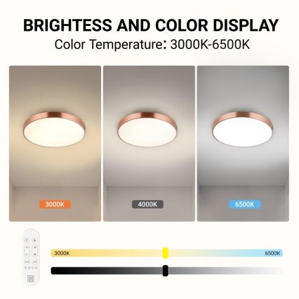 Immax NEO 07321L - LED Stmívatelné stropní svítidlo NEO LITE SEMPLICI LED/36W/230V pr. 40 cm Tuya rose gold + dálkové ovládání