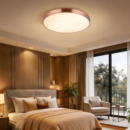 Immax NEO 07322L - LED Stmívatelné stropní svítidlo NEO LITE SEMPLICI LED/60W/230V pr. 60 cm Tuya rose gold + dálkové ovládání