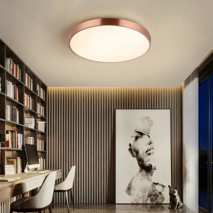 Immax NEO 07322L - LED Stmívatelné stropní svítidlo NEO LITE SEMPLICI LED/60W/230V pr. 60 cm Tuya rose gold + dálkové ovládání