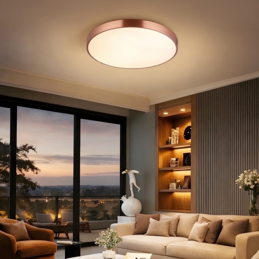 Immax NEO 07322L - LED Stmívatelné stropní svítidlo NEO LITE SEMPLICI LED/60W/230V pr. 60 cm Tuya rose gold + dálkové ovládání