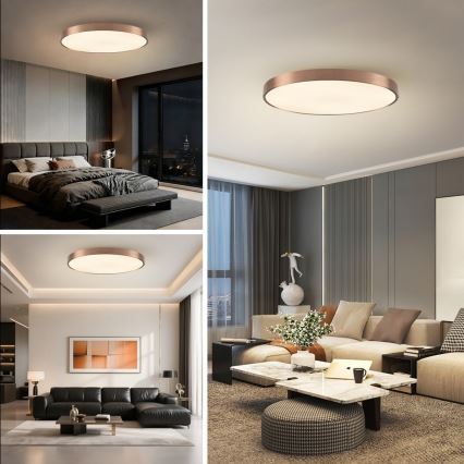 Immax NEO 07323L - LED Stmívatelné stropní svítidlo SEMPLICI LED/96W/230V pr. 80 cm Wi-Fi Tuya rose gold + dálkové ovládání