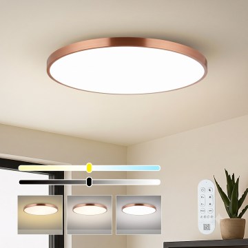 Immax NEO 07324L - LED Stmívatelné stropní svítidlo SEMPLICI LED/128W/230V pr. 100 cm Wi-Fi Tuya gold + dálkové ovládání