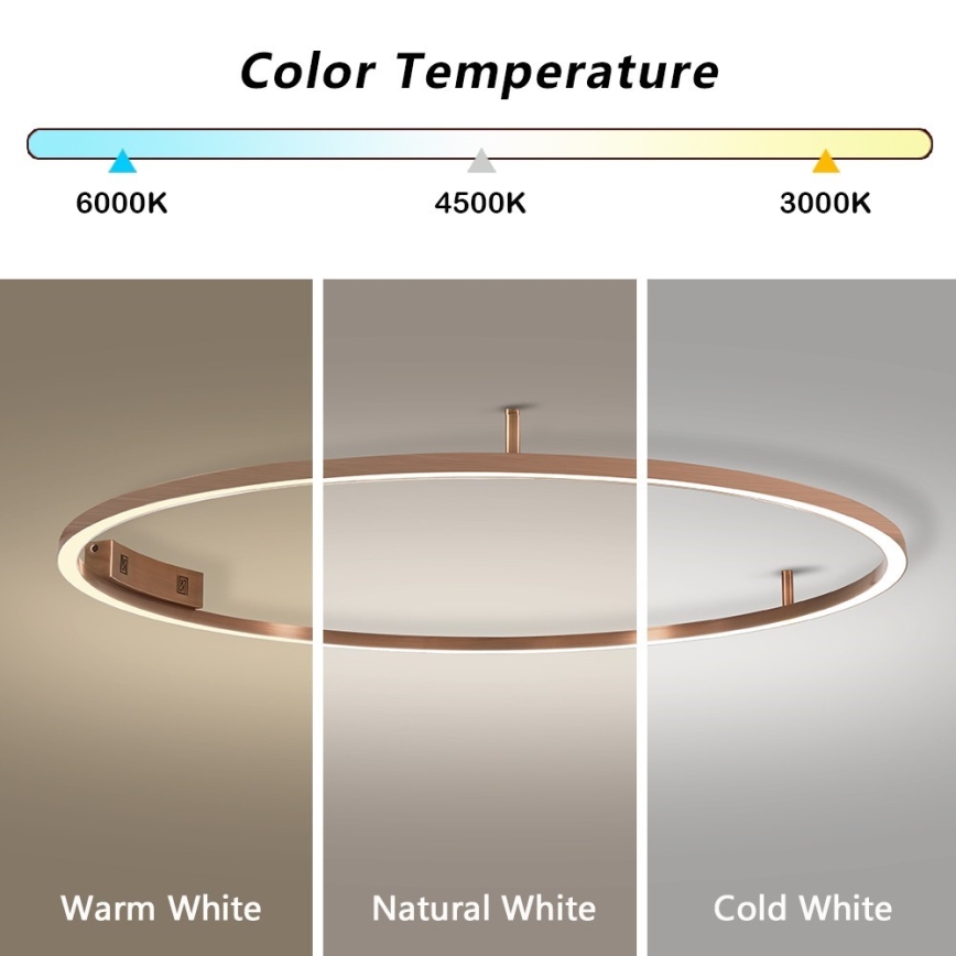 Immax NEO 07325-120C - LED Stmívatelné stropní svítidlo FINO LED/72W/230V 120 cm Tuya rose gold + dálkové ovládání