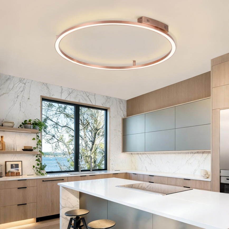 Immax NEO 07325-120C - LED Stmívatelné stropní svítidlo FINO LED/72W/230V 120 cm Tuya rose gold + dálkové ovládání